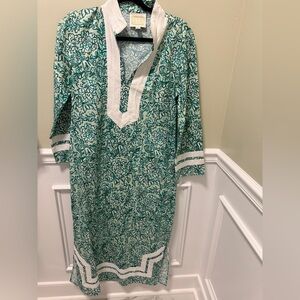 Sail to Sable Green and White Floral Dress